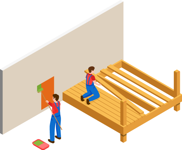 Illustration of home foundation work